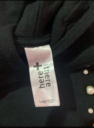 Vestido preto menina 10/12 anos com pérolas