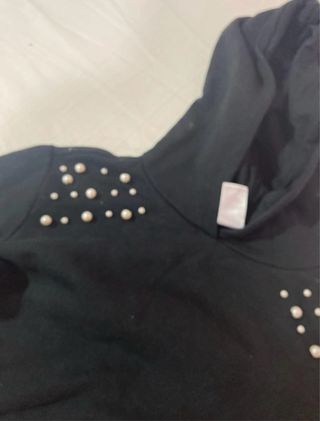 Vestido preto menina 10/12 anos com pérolas