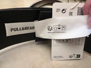 Cinturón ancho negro hebilla plata Pull&Bear