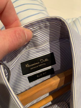 Camisa rayas Massimo Dutti azul y blanco talla 39