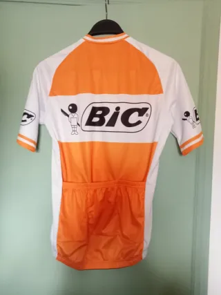 Maillot Ciclismo BIC Naranja Blanco Talla S nuevo