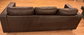 Sofá 3 plazas polipiel marrón