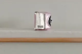 Charm Frasco Perfume Rosa Flor Plata