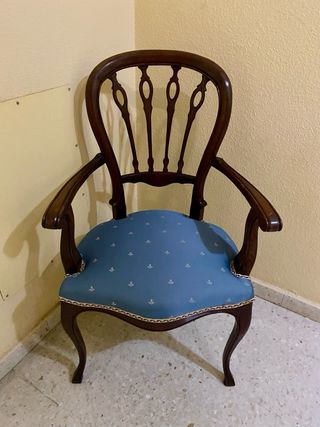 Sillón Silla Butaca maciza con brazos