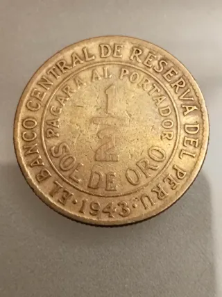 Perù 1/2 Sol d'Oro 1943