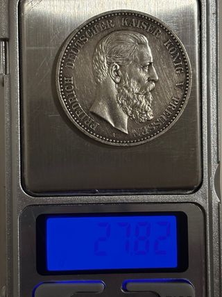 Moneda de plata 5 mark 1888 Freidrich