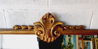 specchio GRANDE da comò cornice in legno VINTAGE