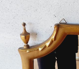 specchio GRANDE da comò cornice in legno VINTAGE