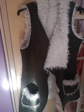 Chaleco pelo y ante caqui