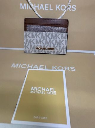 Portacartellini Michael Kors Bianco e Marrone