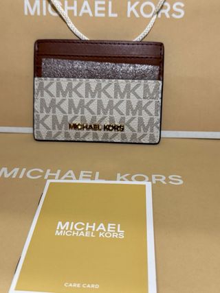 Portacartellini Michael Kors Bianco e Marrone