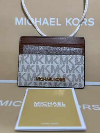 Portacartellini Michael Kors Bianco e Marrone