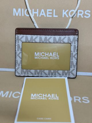 Portacartellini Michael Kors Bianco e Marrone