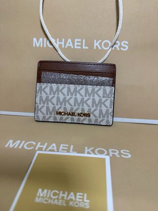 Portacartellini Michael Kors Bianco e Marrone