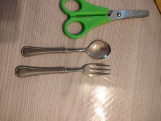 Set cucchiaino e forchettina plac argento