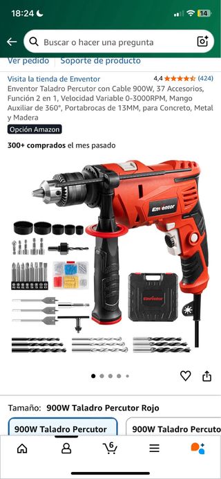 Taladro Percutor Cable 900W + Accesorios