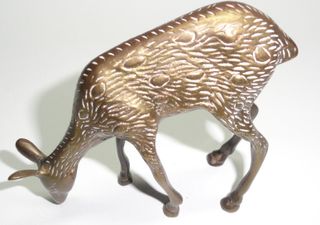 Figura Ciervo Latón Labrado