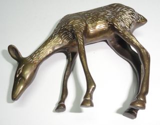 Figura Ciervo Latón Labrado