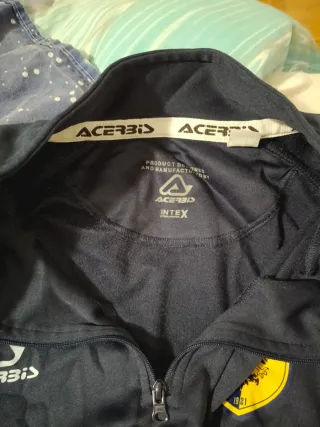 Maglia da calcio mezza zip blu