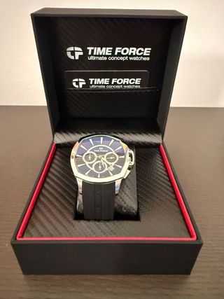 Reloj Time Force Negro y Azul Nuevo