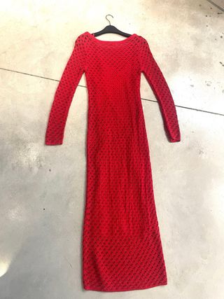 Vestido Zara Rojo Texturizado Talla S