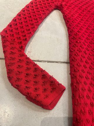 Vestido Zara Rojo Texturizado Talla S