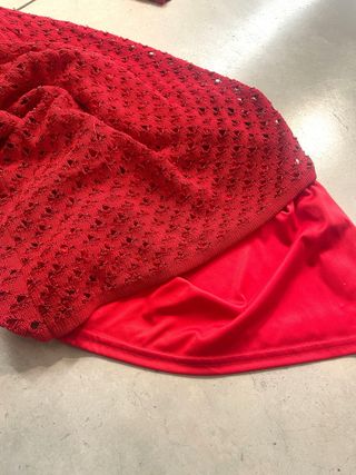 Vestido Zara Rojo Texturizado Talla S