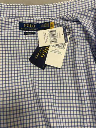 Camisa Polo Ralph Lauren Cuadros Azul Talla L