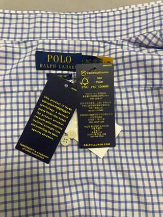 Camisa Polo Ralph Lauren Cuadros Azul Talla L