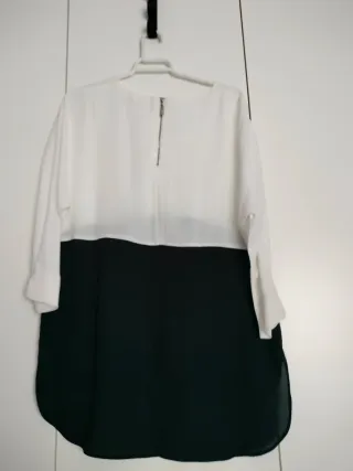 Blusa blanca y negra