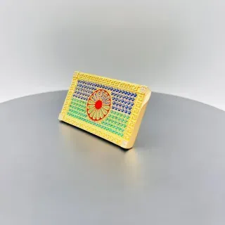 SELLO BANDERA GITANA CON CIRCONITAS18K