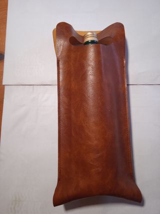 Portabottiglia in cuoio marrone chiaro o scuro