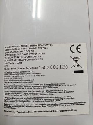 Enfriador Portátil Honeywell CS071AE