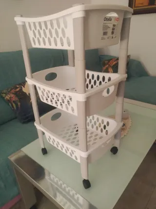 Carro verdulero Otello gris/blanco 3 cajones/rueda