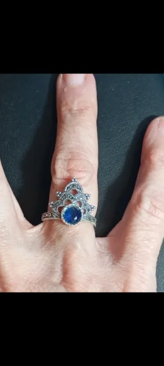Anillo Plata Ley Corona Azul