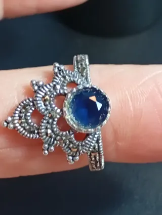 Anillo Plata Ley Corona Azul