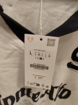 Camiseta Zara Hombre Monte Alto Talla L