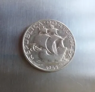 Moneda Plata 2.5 Escudos 1943. Portugal.