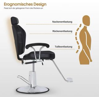 Sillón de barbero negro como nuevo