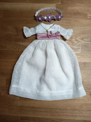 Vestido Nancy Comunión corona flores