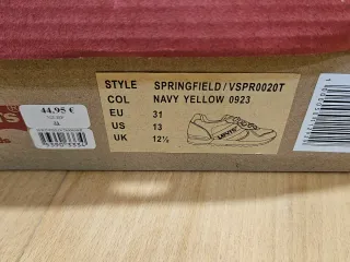 Tenis niño Levi's Navy Yellow Talla 31 sin estrena