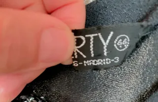 Vestido vintage negro lentejuelas. Marca GABERTY.