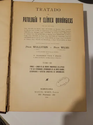 Libro antiguo 1914. Tratado de Patología y Clínica