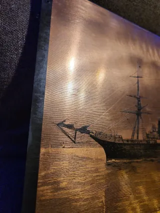 Incisione in rame del vapore Magallanes antico