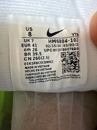 Nike Vomero 18 Talla 41 Verde/Blanco