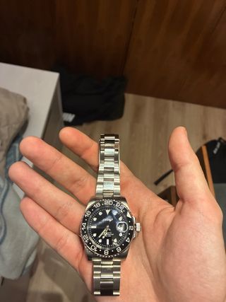 Seiko Mod GMT Negro/Plateado