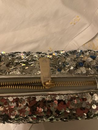 Borsa Love Moschino paillettes argento oro