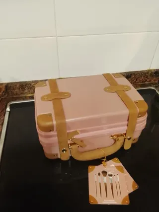 Maletín maquillaje rosa y marrón