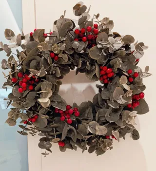 Corona de Navidad natural- Hecha a mano.