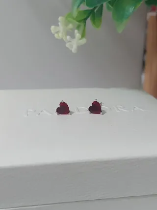 Pendientes Pandora Corazón Rojo